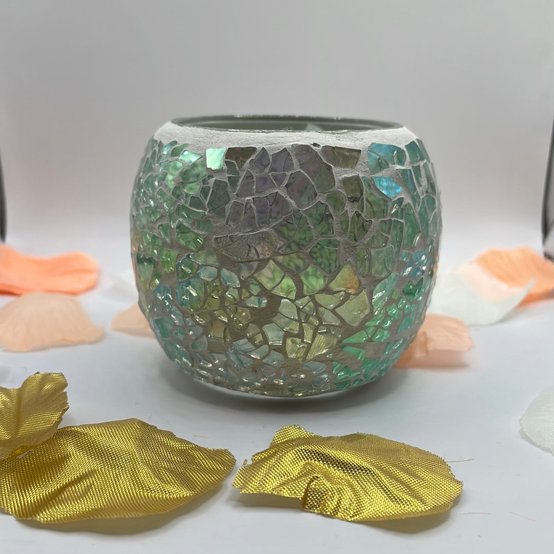 Crackle Candle Holder (8cm by 8cm by 6.5)