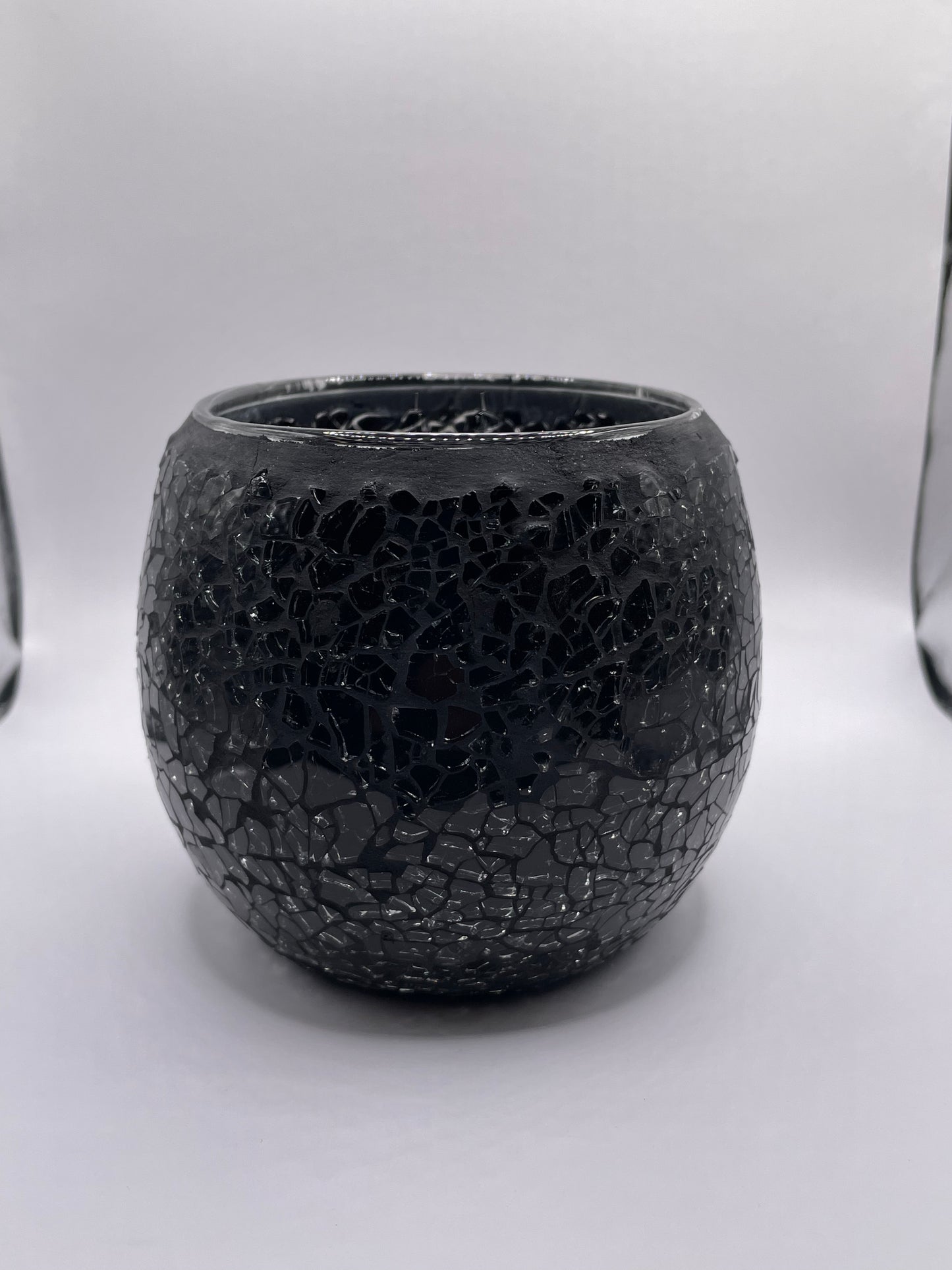 Crackle Candle Holder (10cm by 10cm by 9.5)