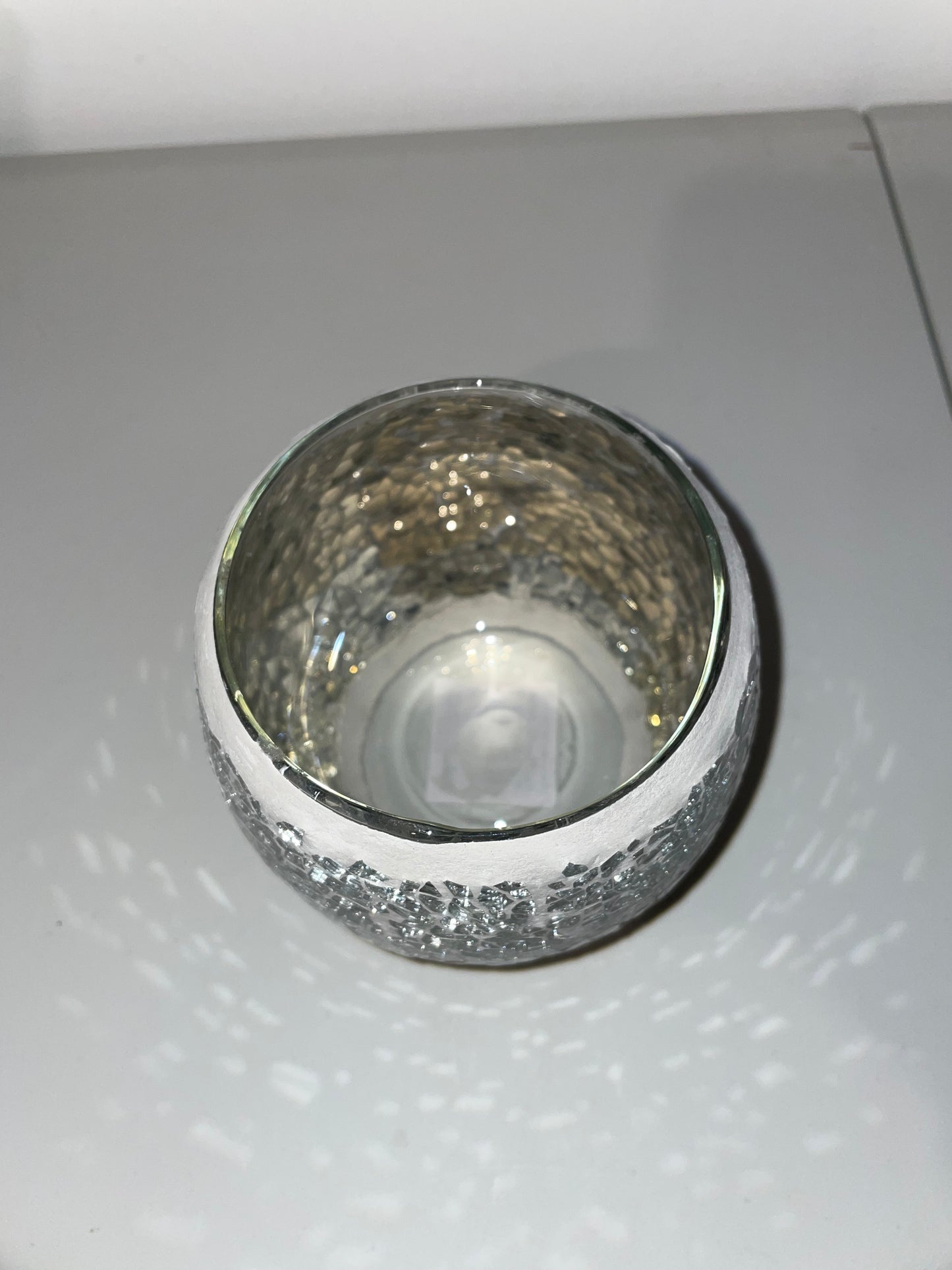 Crackle Candle Holder (10cm by 10cm by 9.5)